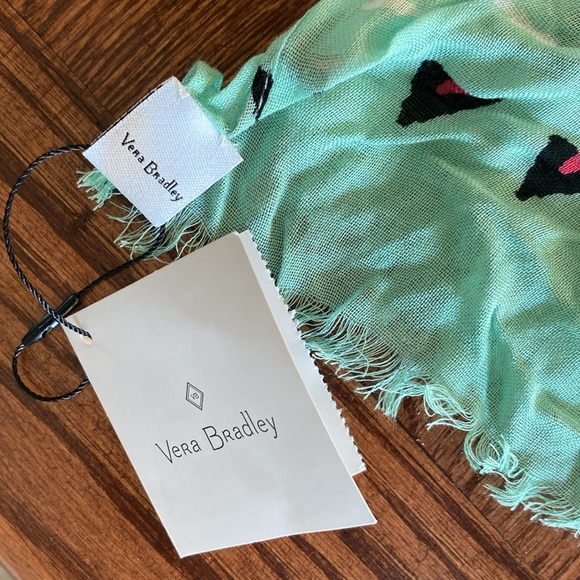 Vera Bradley soft fringe scarf Pueblo 💯 viscose multi color Aztec mint green - Picture 13 of 17